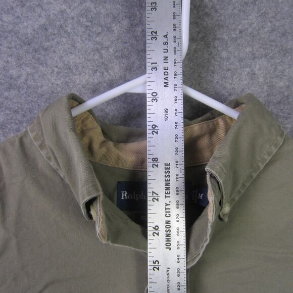 Ralph Lauren Shirt Mens Medium Green Classic Fit Button Down Elbow Patch Preppy - Picture 5 of 9